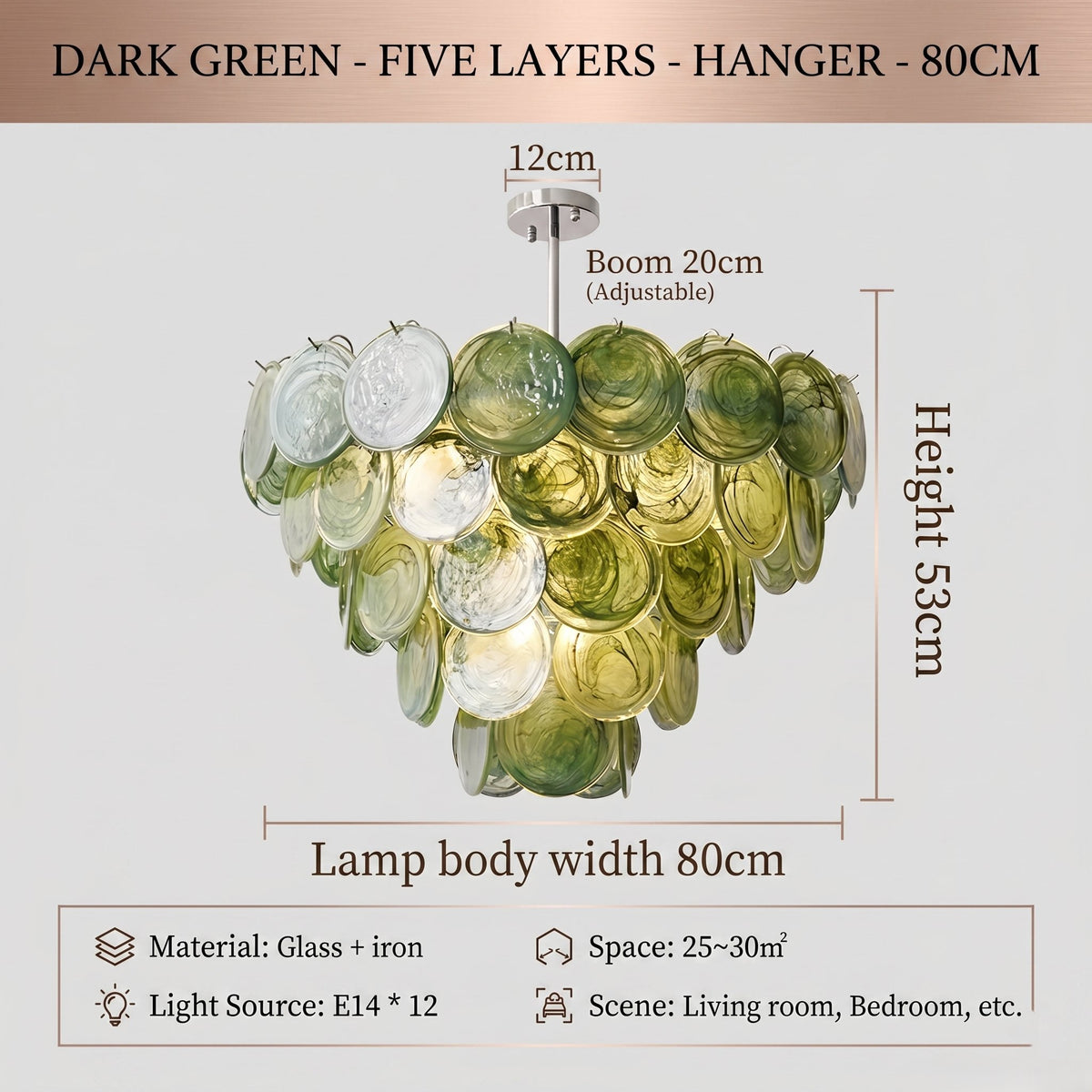 Lustre en verre et fer poli, illustrant la finesse des matériaux et la robustesse de sa structure métallique Art Déco.